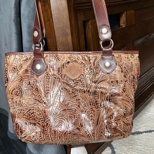 Harley-Davidson Embossed Etched Leather Floral Purse